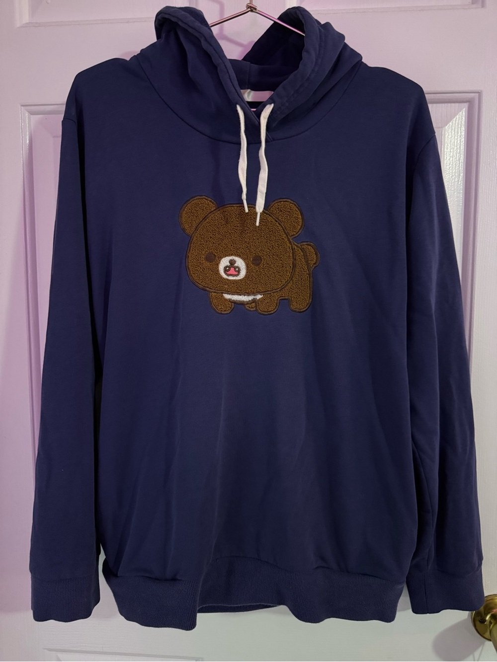 San-x Rilakkuma Chairoikoguma Korilakkuma navy hoodie hooded sweatshirt size m